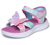Skechers Girl's Jumpsters Sandal Butterfly Brites Sneakers, Pink Sparkle Synthetic/Multi Trim, 2 UK Child