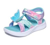 Skechers Girl's Jumpsters Sandal Butterfly Brites Sneakers, Aqua Sparkle Synthetic/Multi Trim, 1 UK Child