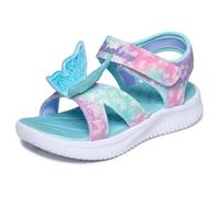 Skechers Girl's Jumpsters Sandal Butterfly Brites Sneakers, Aqua Sparkle Synthetic/Multi Trim, 3.5 UK Child