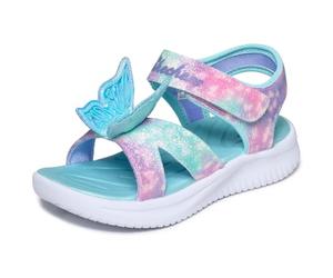 Skechers Girl's Jumpsters Sandal Butterfly Brites Sneakers, Aqua Sparkle Synthetic/Multi Trim, 3.5 UK Child