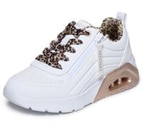 Skechers Girls' Leopard Stride Trainer, White, 2 UK Child