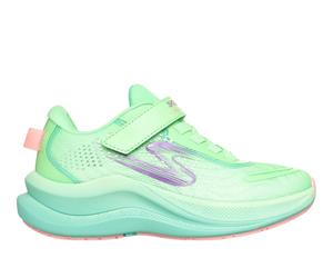 Skechers Girls Max Cushioning Ascend - Sunset Searching Sneaker in Green, Size 2 | Textile/Synthetic, Machine Washable
