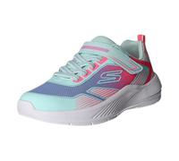 Skechers Girl's Microspec Advance Oasis Point Sneaker, Aqua Textile/Multi Trim, 10.5 UK