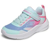 Skechers Girl's Microspec Advance Oasis Point Sneakers, Aqua Textile/Multi Trim, 13 UK Child