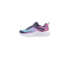 Skechers Girl's Microspec Advance Oasis Point Sneakers, Navy Pu/Multi Mesh, 13 UK Child