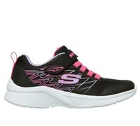Skechers Girls Microspec - Bold Delight Sneaker in Black, Size 10 | Textile/Synthetic, Machine Washable