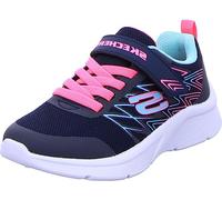Skechers Girls Microspec Bold Delight Sneaker, Navy Mesh Hot Pink Trim, 3 UK