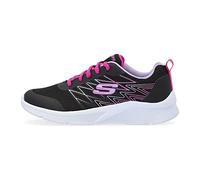 Skechers Girl's Microspec Bright Runner Sneaker, Black Mesh Lavender Trim, 4 UK