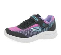 Skechers Girl's Microspec Plus Disco Dreaming Sneakers, Black Synthetic/Multi Trim, 11.5 UK Child