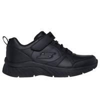Skechers Girls Microspec Plus - School Sweets Sneaker in Black, Size 3 | Synthetic, Machine Washable