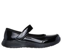 Skechers Girls Microstrides - Old Schooled Sneaker in Black, Size 1 | Synthetic/Textile, Machine Washable