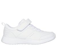 Skechers Girls Microstrides - Out for Summer Sneaker in White, Size 12.5 | Synthetic, Machine Washable