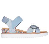 Skechers Girls Miss Desert HI Sandals in Light Denim, Size 11.5 | Textile/Synthetic/Metal