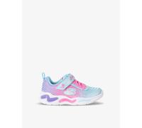 Skechers Girls Pale Blue Kids Wavy Beams Logo-embellished Light-up Woven Trainers Eur 31 / 12.5 Uk