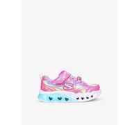 Skechers Girls Pink Kids Flutter Heart-lights Woven Trainers 4-9 Years Eur 32 / 13 Uk