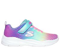 Skechers Girls Power Jams - Pastel Speed Sneaker in Turquoise, Size 13.5 | Textile/Synthetic, Machine Washable