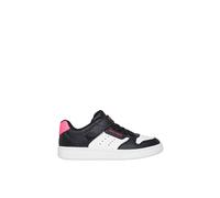 Skechers Girl's Quick Street Gore & Strap Sneaker Black/White & Pink in Black | Size: Infant 12 Skechers Black Infant 12