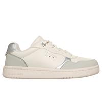 Skechers Girls Quick Street - Star Squad Sneaker in Natural/Silver, Size 5 | Synthetic/Textile