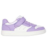 Skechers Girls Quick Street - Style Stride Sneaker in White/Lavender, Size 11 | Synthetic/Textile, Machine Washable