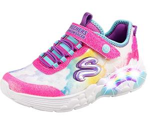 Skechers Girl's Rainbow Racer Sneaker, Multi Mesh Pink Trim, 12.5 UK
