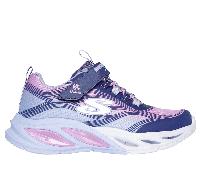 Skechers Girls S-Lights: Cosmic Glow Sneaker in Navy Blue, Size 3 | Textile/Synthetic