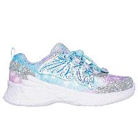 Skechers Girl's Dream Racer Wing Brites Sneaker, Silver, 11 UK Child