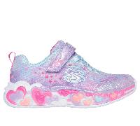 Skechers Girls S-Lights: Eternal Heart Lights Sneaker in Lavender, Size 13 | Textile/Synthetic