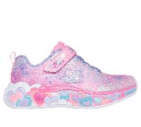 Skechers Girls S-Lights: Eternal Heart Lights Sneaker in Light Pink, Size 11.5 | Textile/Synthetic