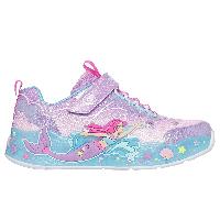 Skechers Girls S-Lights: Mermaid Dreams Sneaker in Lavender, Size 13.5 | Textile/Synthetic