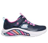 Skechers Girls S-Lights: Rainbow Cruisers - Glitzy Glow Sneaker in Navy Blue, Size 1.5 | Textile/Synthetic