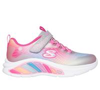 Skechers Girls S-Lights: Rainbow Cruisers - Rainbow Reflectin Sneaker in Silver, Size 2.5 | Synthetic/Textile
