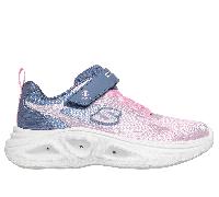 Skechers Girls S-Lights: Sola Glow 2.0 - Dazzle Steps Sneaker in Gray/Pink, Size 10.5 | Textile/Synthetic