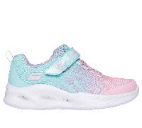 Skechers Girls S-Lights: Sola Glow - Colour Breeze Sneaker in Aqua, Size 13 | Textile/Synthetic