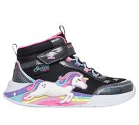 Skechers Girls S-Lights: Unicorn Chaser - Jumping Magic Boots in Black, Size 10 | Synthetic/Textile