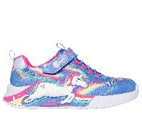 Skechers Girls S-Lights: Unicorn Chaser Sneaker in Blue, Size 13.5 | Textile/Synthetic
