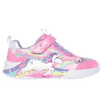 Skechers Girls S-Lights: Unicorn Chaser Sneaker in Pink, Size 12.5 | Textile/Synthetic