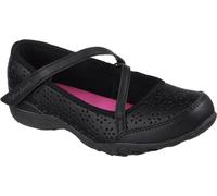 Skechers Girls School Shoes Breathe Easy Play Leather touch fastening black UK S
