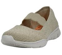 Skechers Girl's Seager - Power Hitter Engineered Knit Mary Jane Flat, Beige, 6.5 UK