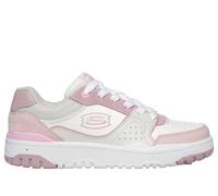 Skechers Girls SKX-228 Sneaker in Natural, Size 3.5 | Leather/Synthetic/Textile