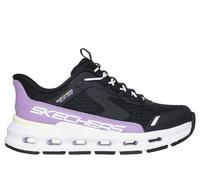 Skechers Girls Slip-ins: Glide-Step - Vista Lane Sneaker in Black/Purple, Size 4 | Synthetic/Textile, Machine Washable