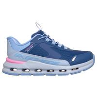 Skechers Girls Slip-ins: Glide-Step - Vista Lane Sneaker in Navy Blue/Periwinkle, Size 3 | Synthetic/Textile, Machine Washable