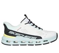 Skechers Girls Slip-ins: Glide-Step - Vista Lane Sneaker in White/Turquoise, Size 5.5 | Synthetic/Textile, Machine Washable