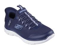 Skechers Girls Summits Slip-ins Sneaker, Navy, 1 UK Child