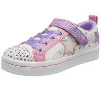 Skechers Girl's Twi-Lites 2.0 - Star Bright Sneakers, White White Textile Multi Pink Trim Wmlt, 1.5 UK Child