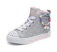 Skechers Girls' Twinkle Sparks-Charm Bestie Sneakers, silver, 2 US Little Kid