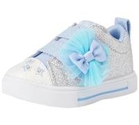 Skechers Girls Twinkle Toes Trainers, Silver Synthetic Lt Blue Trim, 8 UK
