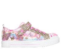 Skechers Girls Twinkle Toes: Twinkle Sparks - Butterfly Sky Sneaker in Pink, Size 4 | Synthetic
