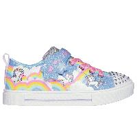 Skechers Unisex Kids Twinkle Toes Trainers, Blue Synthetic Multi Trim, 12 UK