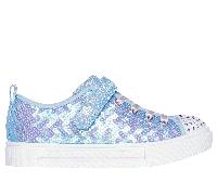 Skechers Girls' Twinkle Sparks Ombre Flutter Trainers, Light blue multi-coloured, 11 Little Kid