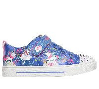 Skechers Girls Twinkle Toes: Twinkle Sparks - Unicorn Wonderland Sneaker in Blue, Size 9.5 | Textile/Synthetic/Metal